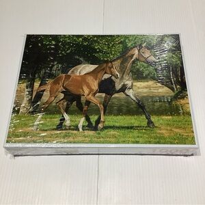 Trotting By The Lake 1000 Piece Puzzle By Mouth And Foot Painting Artist Horse
